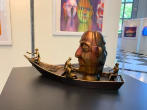 Janis Journey sculpture, bronze, 17″x11″x13″